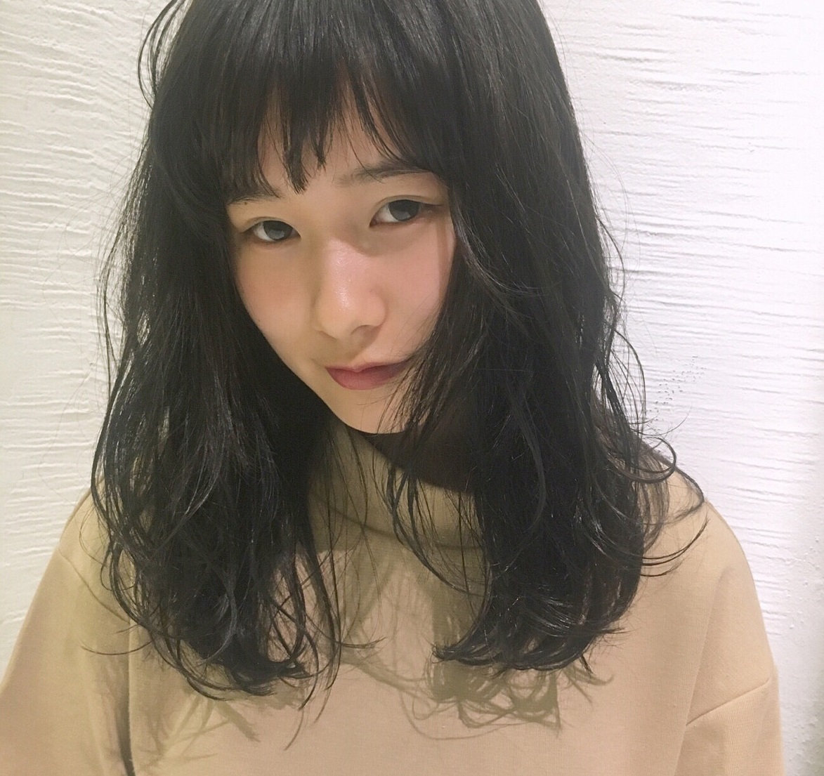 パーマでレベルアップ 無敵のかわいさ 黒髪セミロング Hair