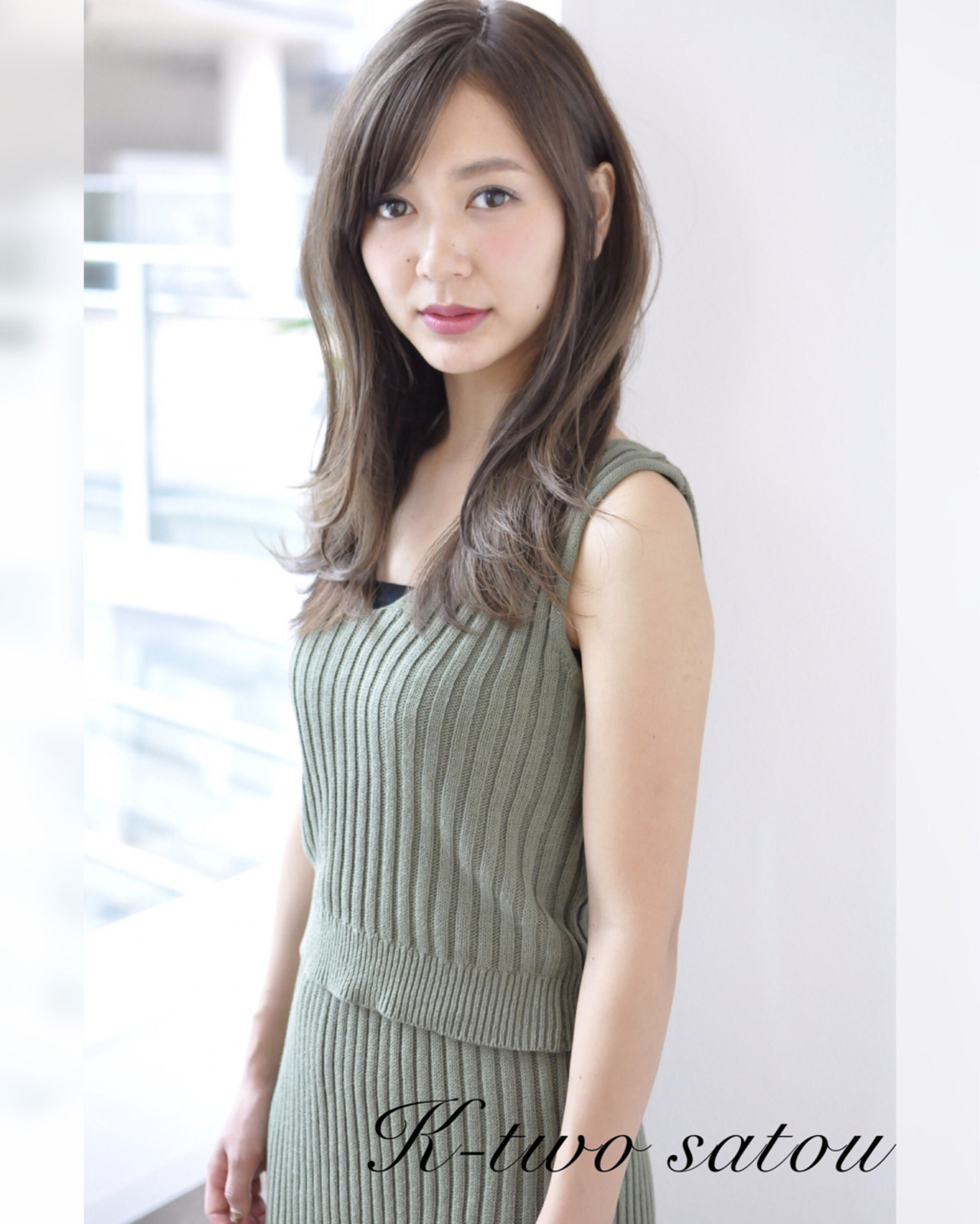 前髪なし×セミロングはキュートさも演出♡ 佐藤晃之 | k-two あべのキューズモール店