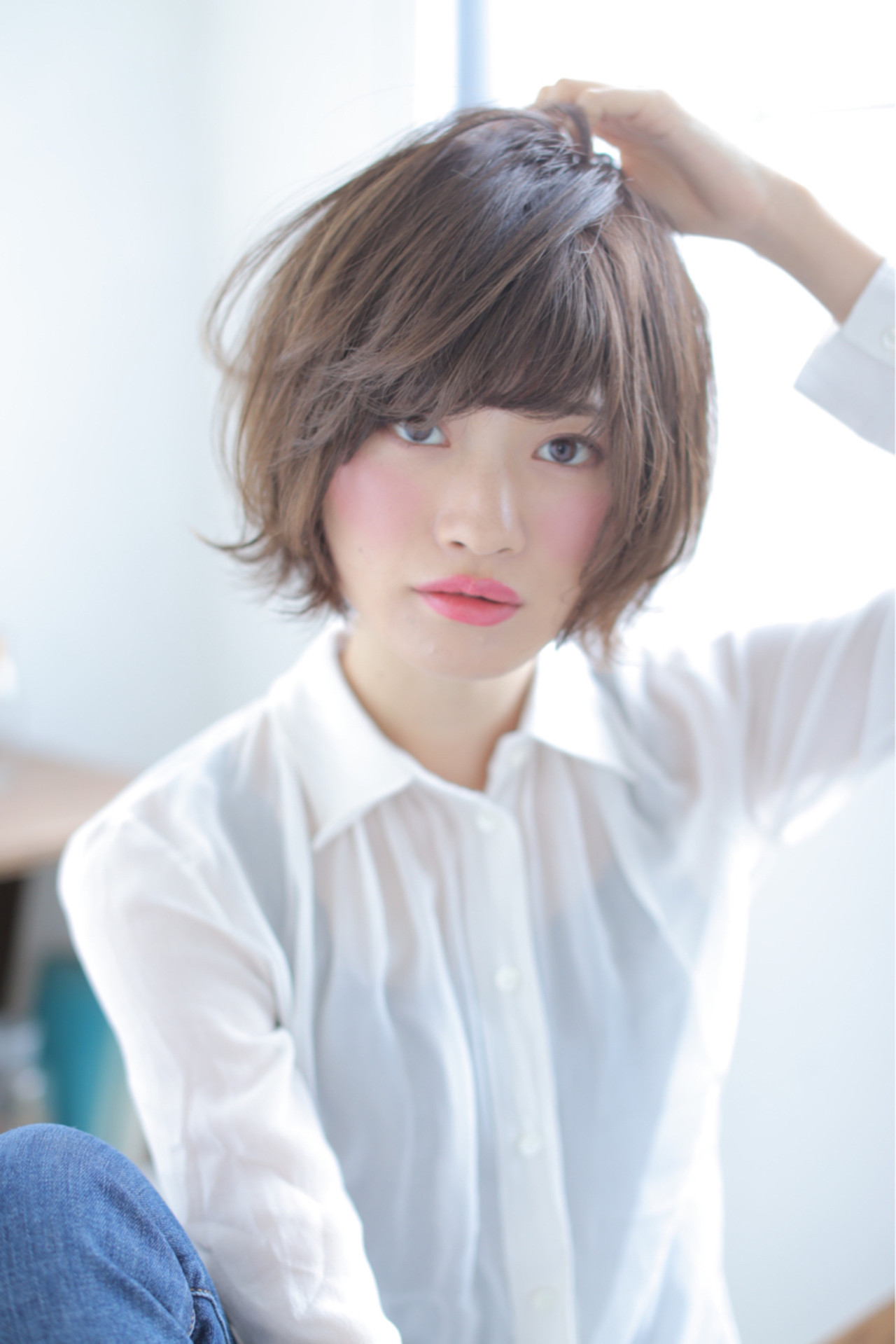 面長さんは長めバングで縦ラインをカバー♪ 丸山 大樹 | zina tokyo
