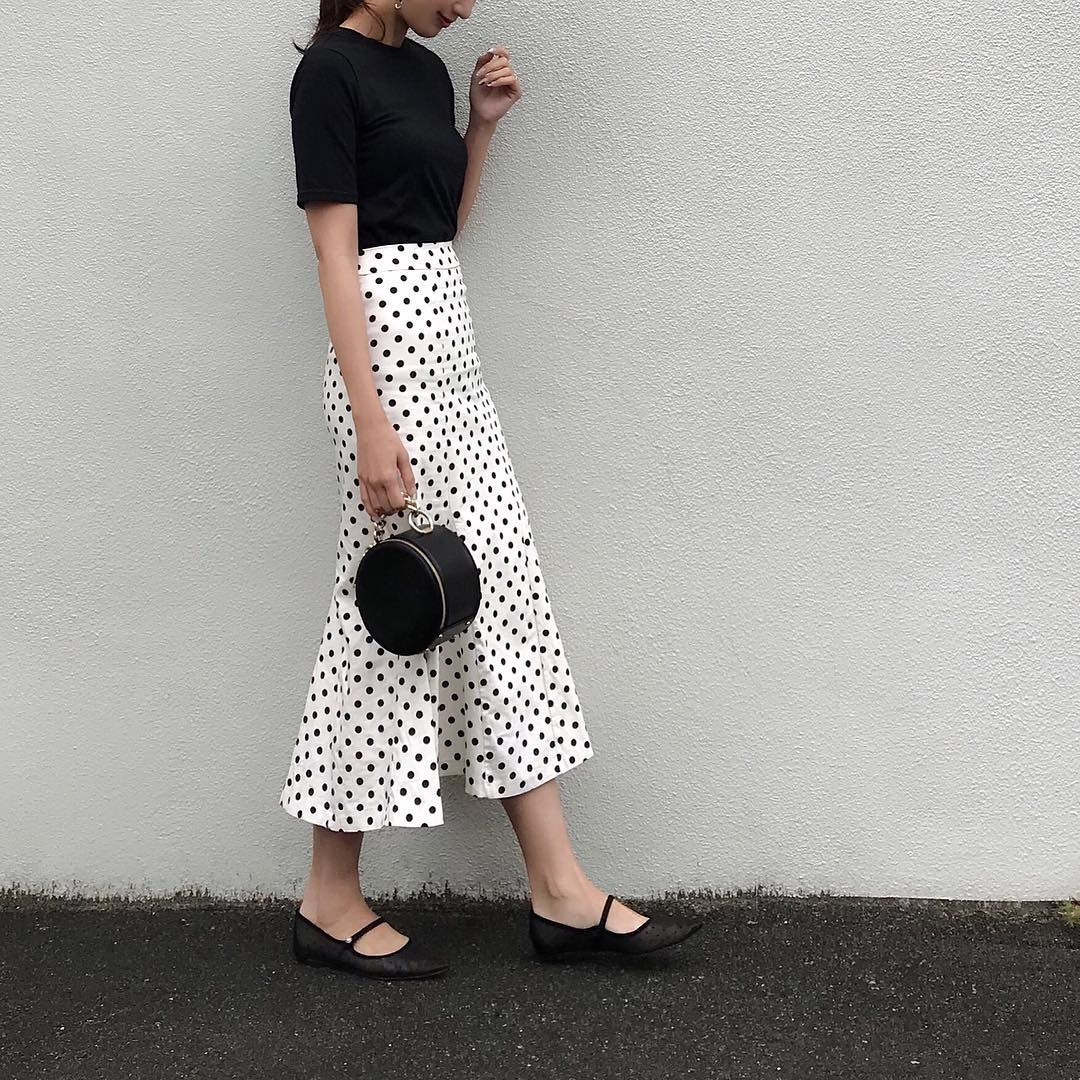 トレンド!ドット柄でこなれコーデに♡ 出典:nagina001