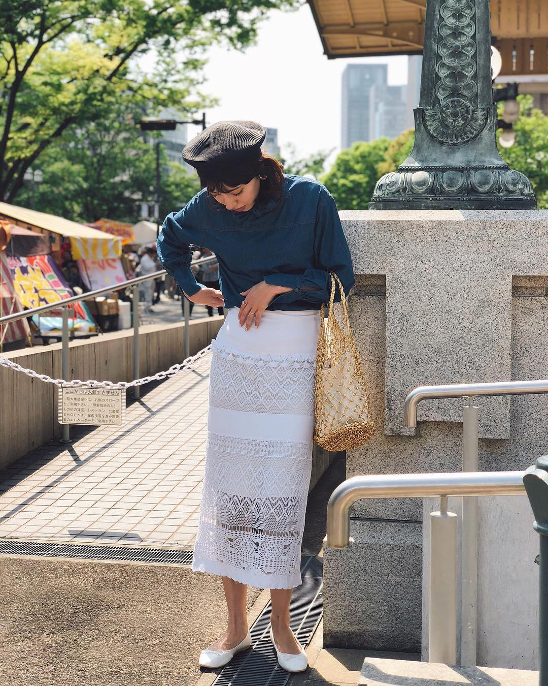 透け感がおしゃれなレーススカート 出典:muu0103
